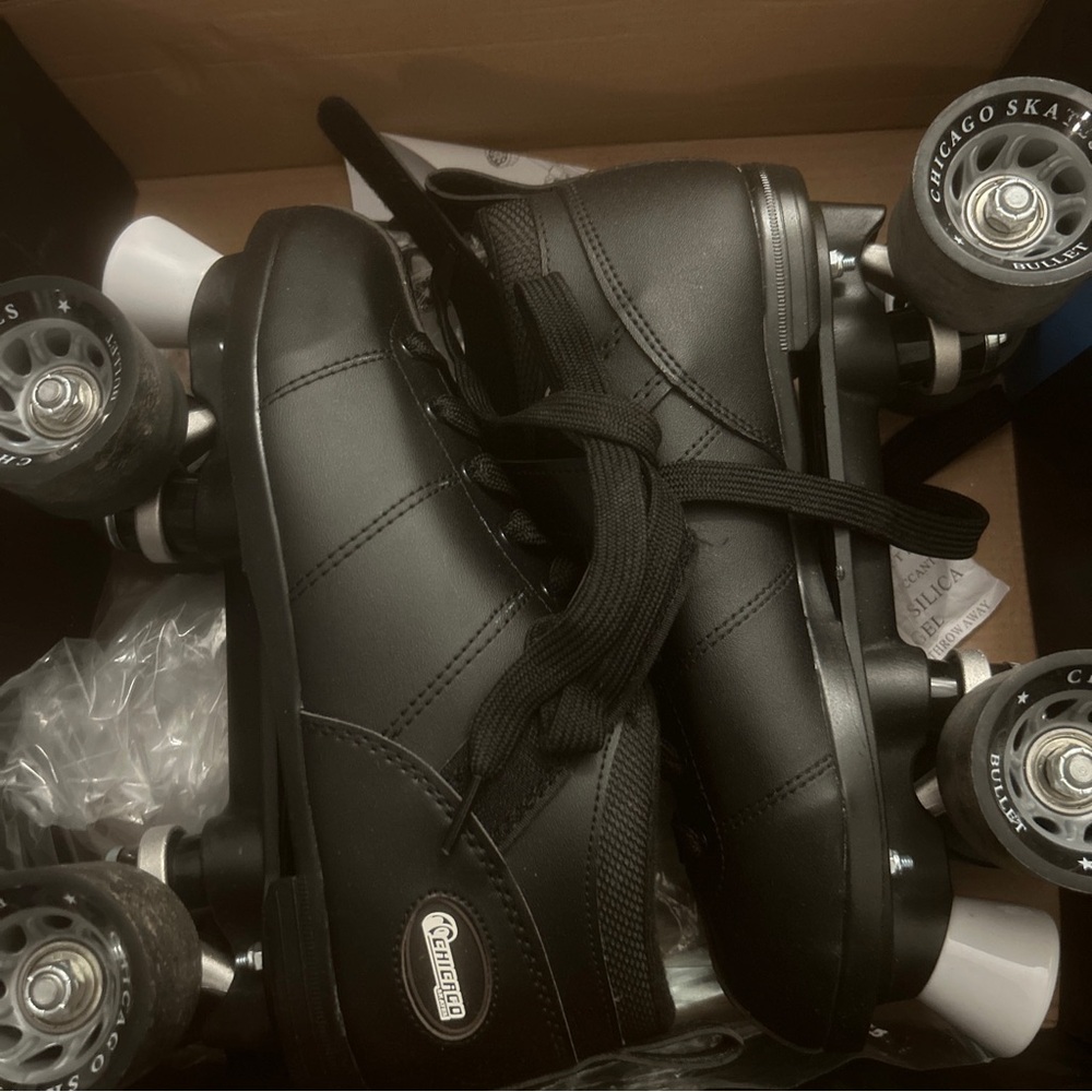 Chicago Black High-Top Roller Skates with Ankle Support